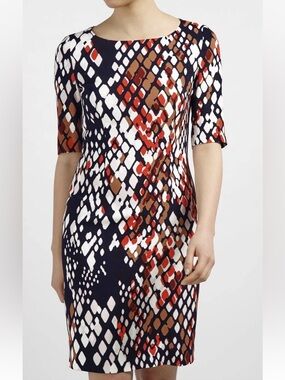 BOSS | Hugo Boss Dinomi2 Sheath Dress in Abstract Snake Print | 6